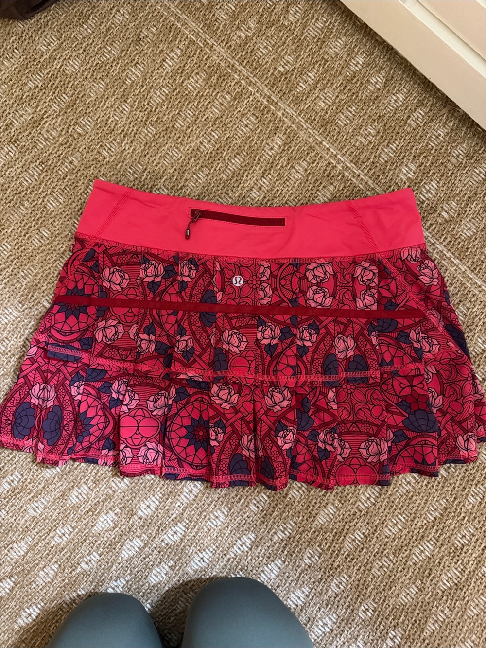 lululemon athletica Hot Pink & Navy Patterned Skater Skirt
